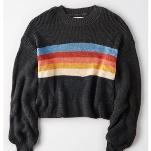 ae rainbow striped pullover sweater